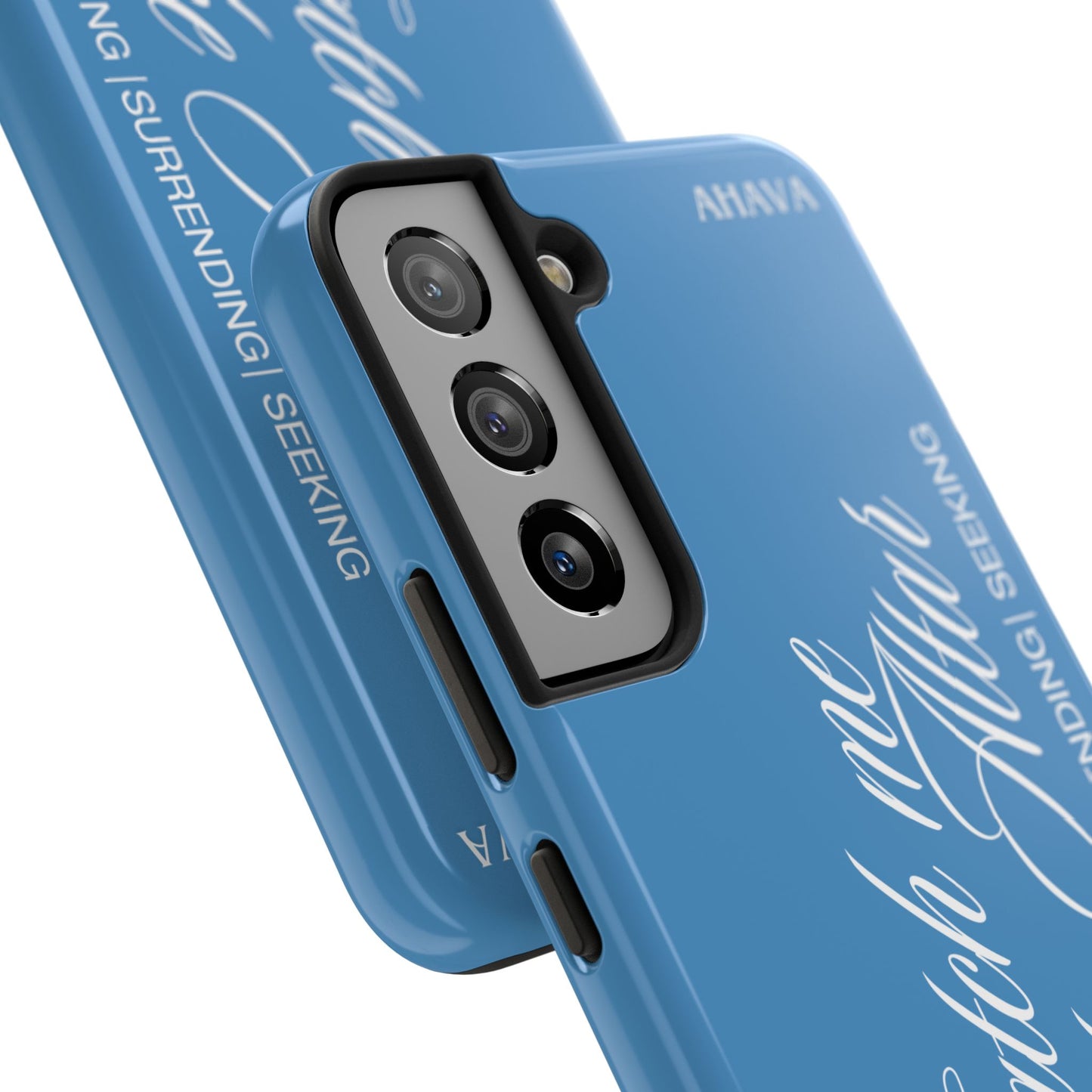 "Catch Me at the Altar" Light Blue Phone Case