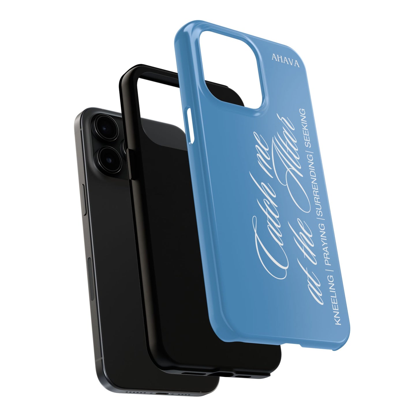 "Catch Me at the Altar" Light Blue Phone Case