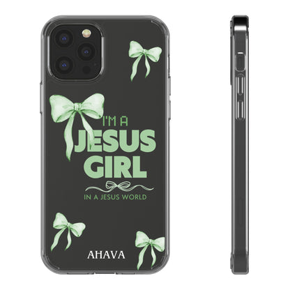 I'm a Jesus Girl Phone Case | Christian Aesthetic Gift for Her | Clear Shockproof Tough Case