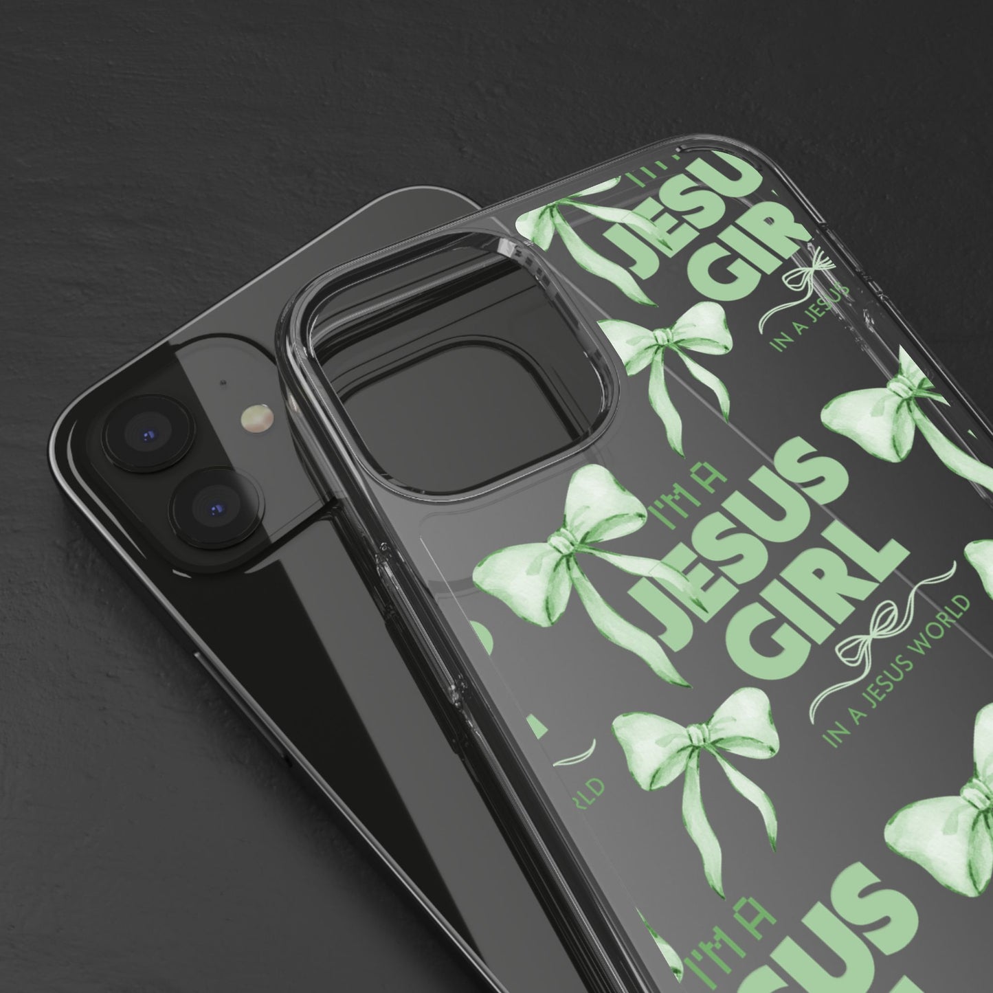I'm a Jesus Girl Green Case -Clear