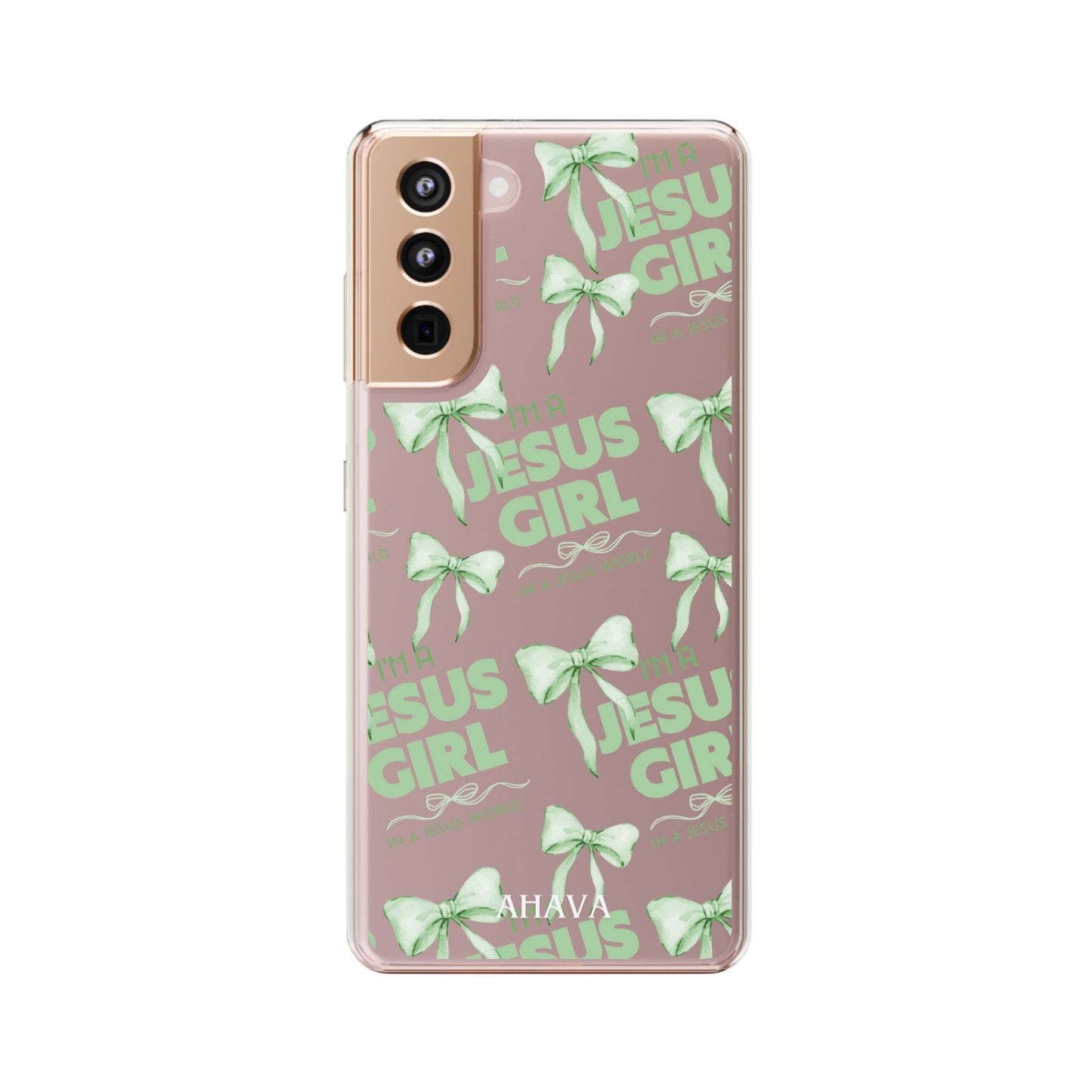 I'm a Jesus Girl Green Case -Clear