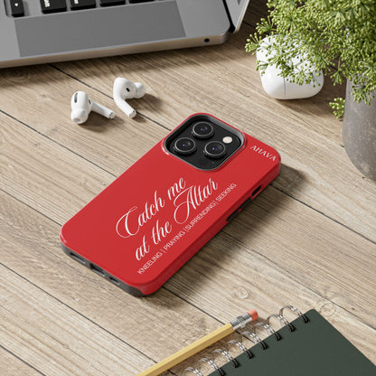 "Catch Me at the Altar" Red Phone Case