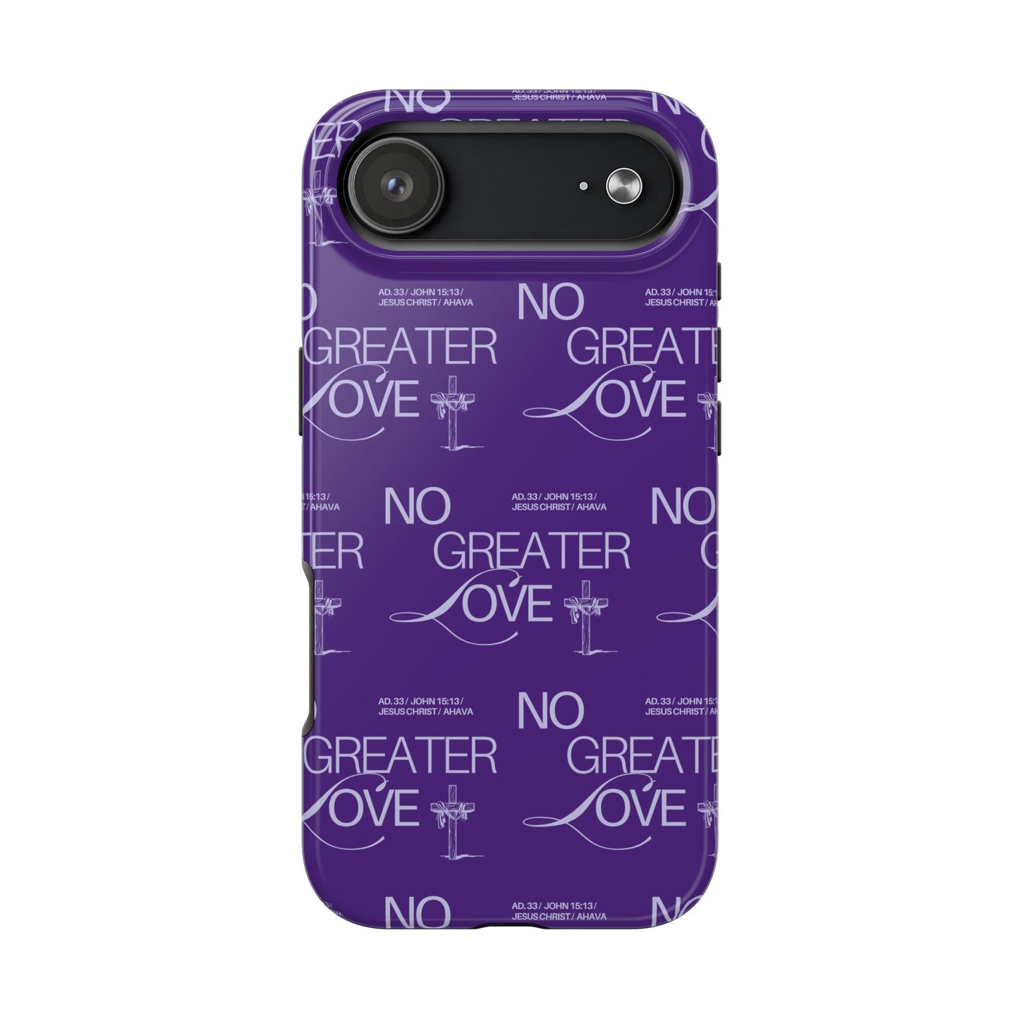 No Greater Love Phone Case Lavender | John 15:13 Bible Verse Cover  | Dreamy Christian Aesthetic Gift | Tough Floral Scripture Case
