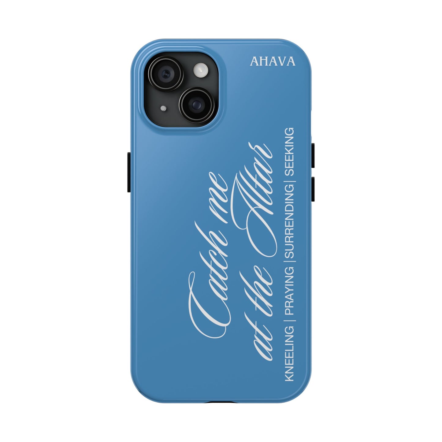 "Catch Me at the Altar" Light Blue Phone Case
