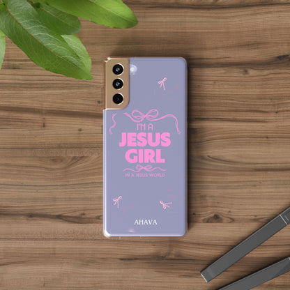 Jesus Girl Pink Phone Case | Preppy Christian Cute Faith Based Gift | Soft Pink Aesthetic Clear Tough Case