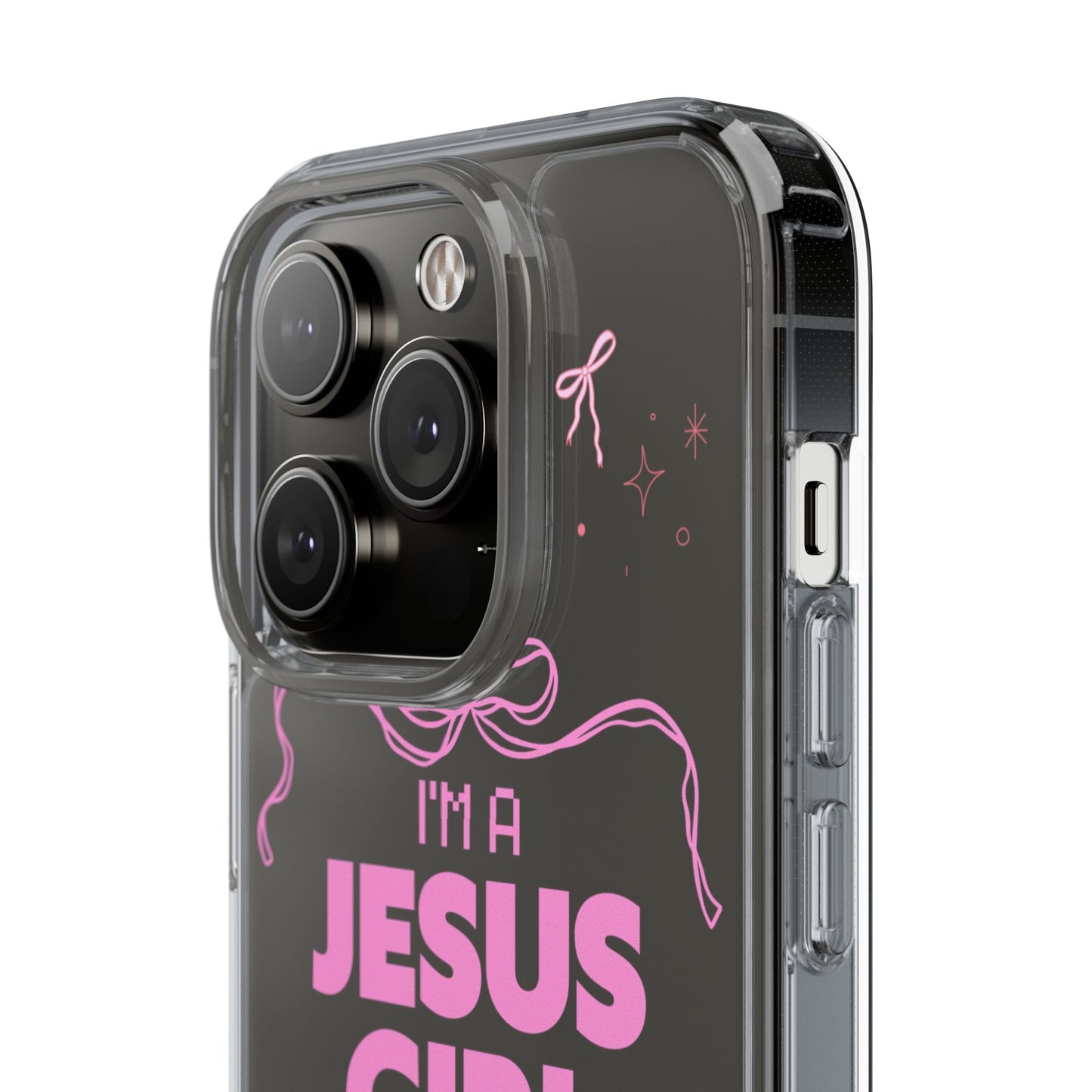Jesus Girl Pink Phone Case | Preppy Christian Cute Faith Based Gift | Soft Pink Aesthetic Clear Tough Case