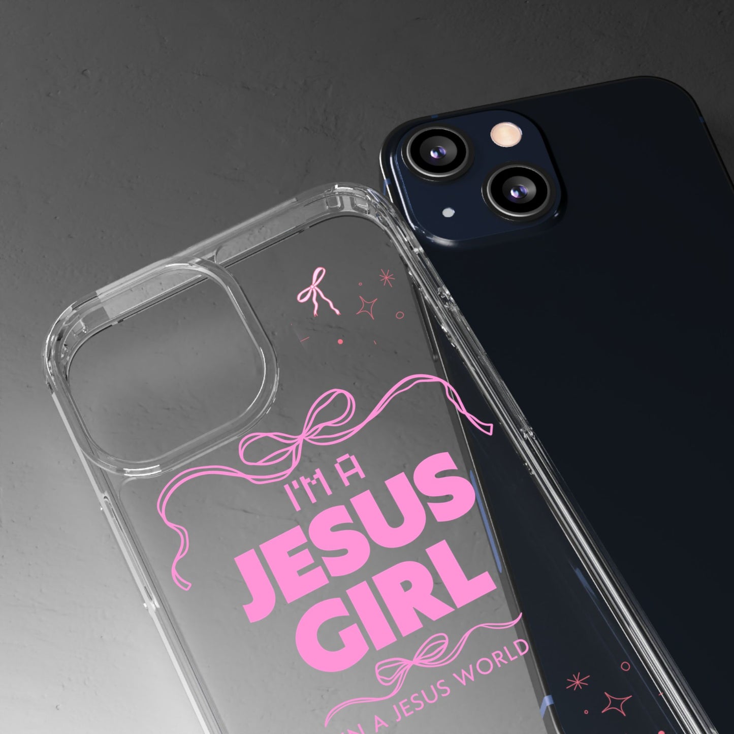 Jesus Girl Pink Phone Case | Preppy Christian Cute Faith Based Gift | Soft Pink Aesthetic Clear Tough Case
