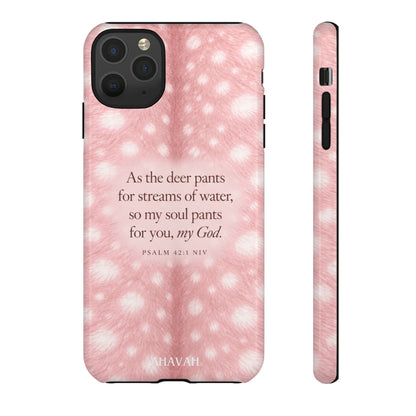 Psalm 42:1 Blush Pink Fawn Phone Case