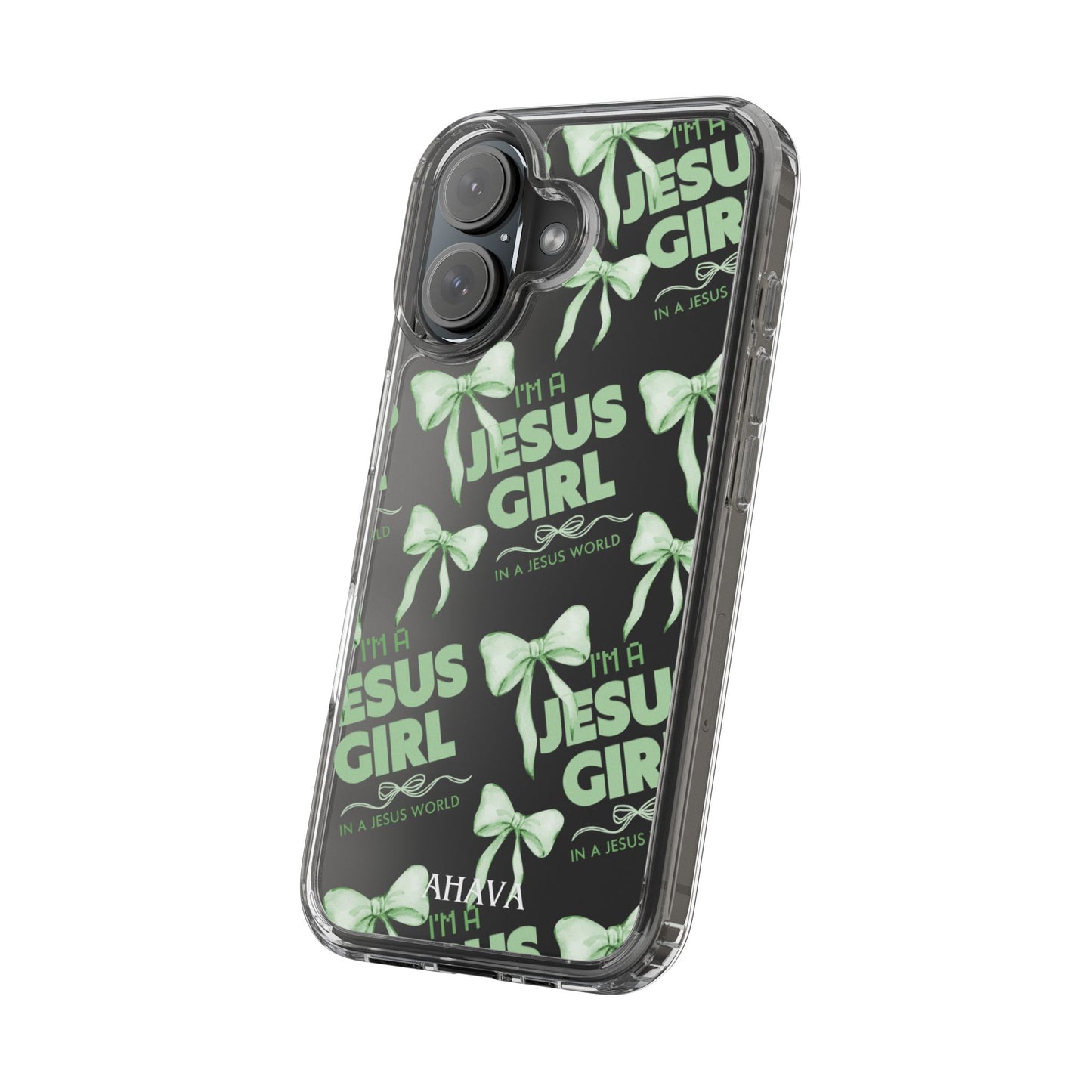 I'm a Jesus Girl Green Case -Clear