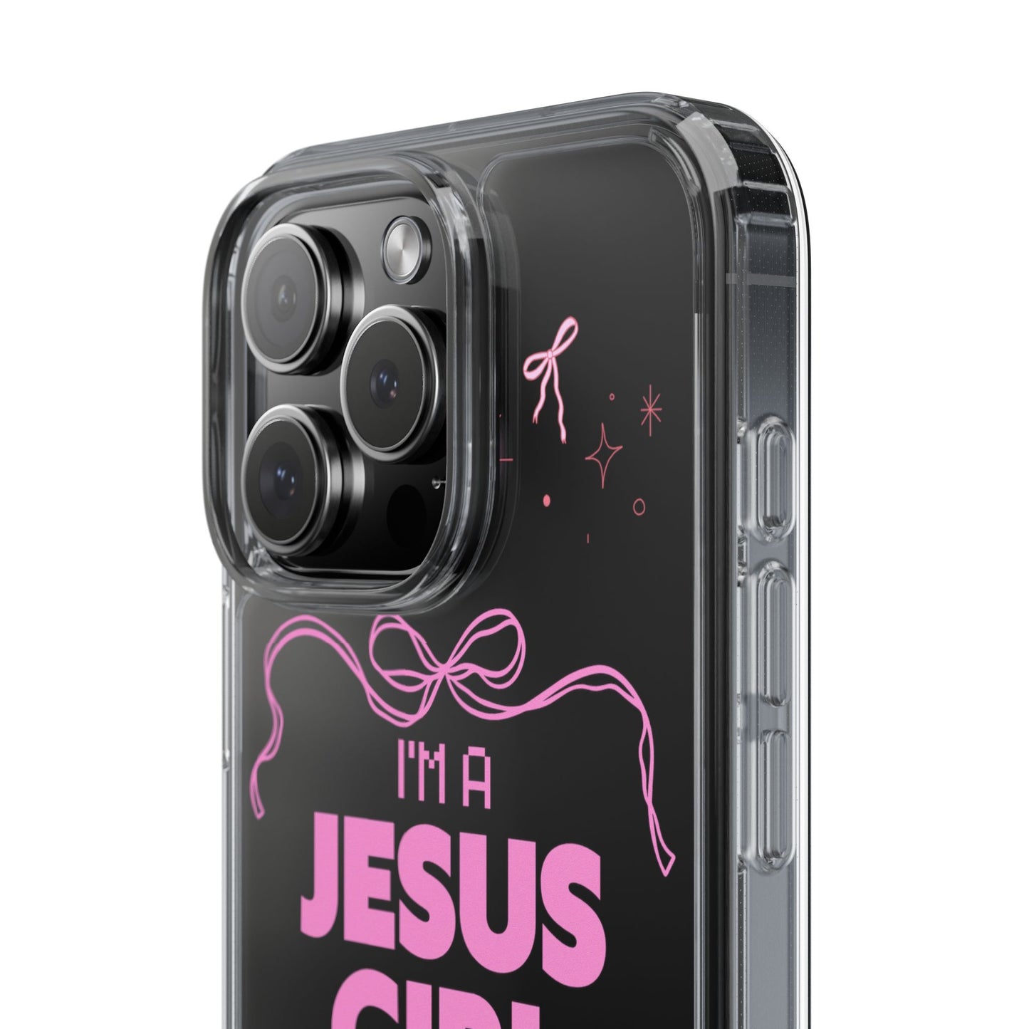 Jesus Girl Pink Phone Case | Preppy Christian Cute Faith Based Gift | Soft Pink Aesthetic Clear Tough Case