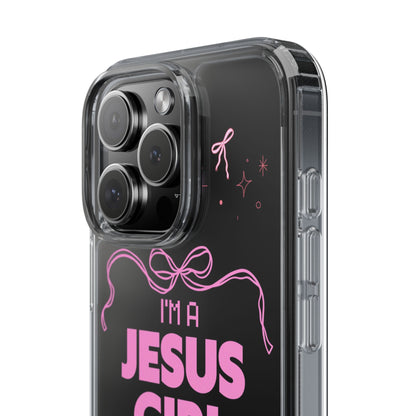 Jesus Girl Pink Phone Case | Preppy Christian Cute Faith Based Gift | Soft Pink Aesthetic Clear Tough Case