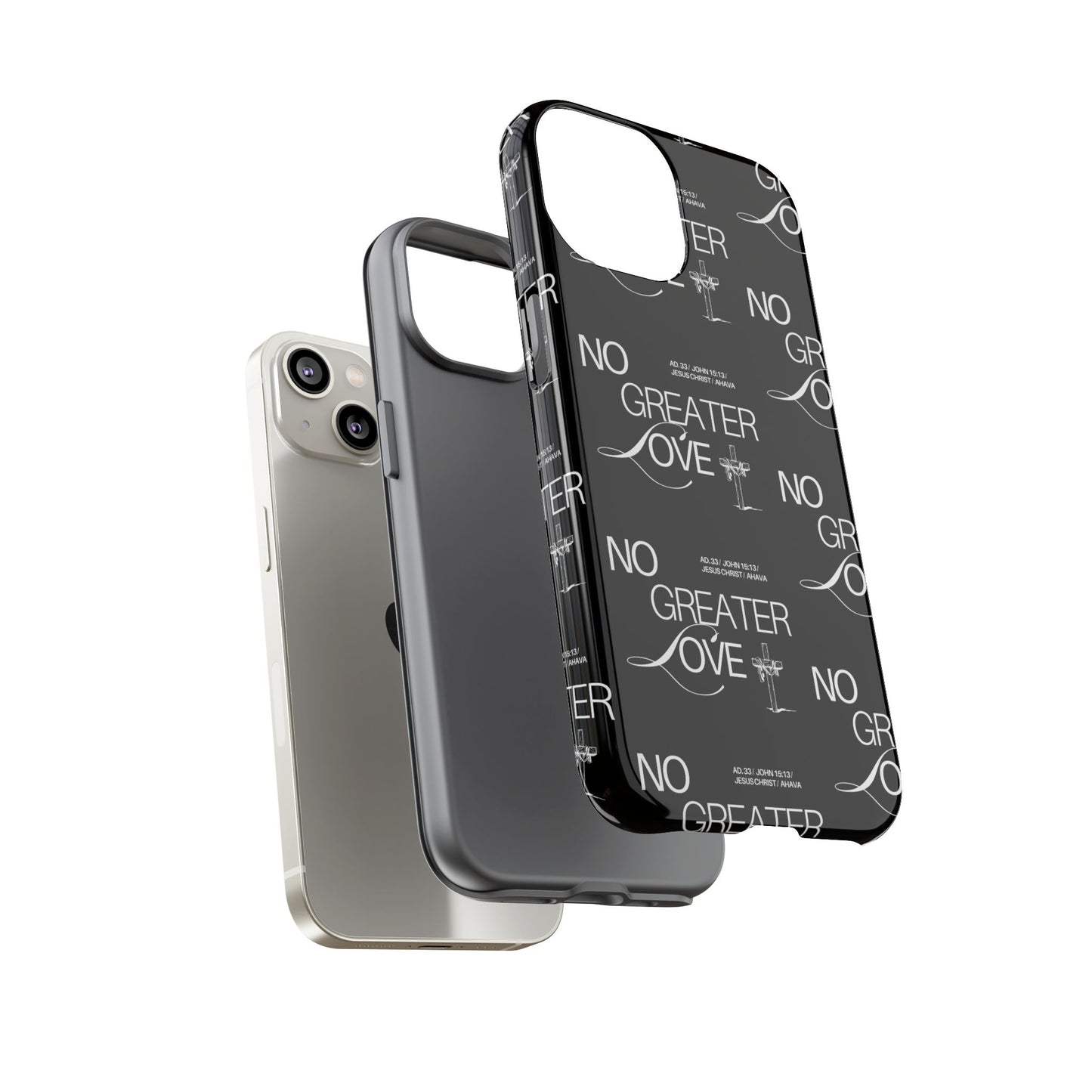 "No Greater Love" Black Phone Case