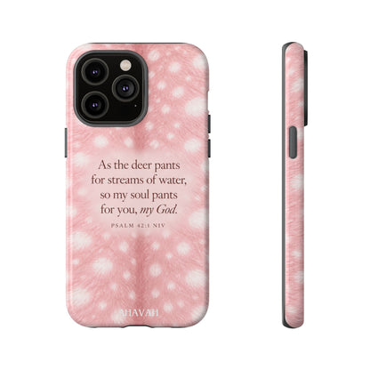 Psalm 42:1 Blush Pink Fawn Phone Case