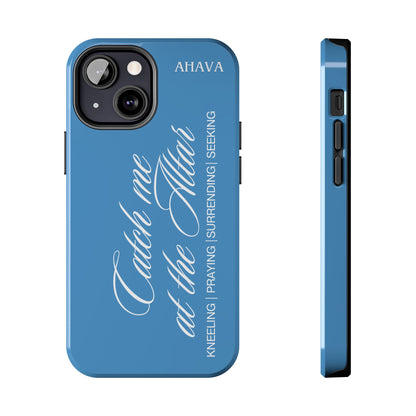 "Catch Me at the Altar" Light Blue Phone Case