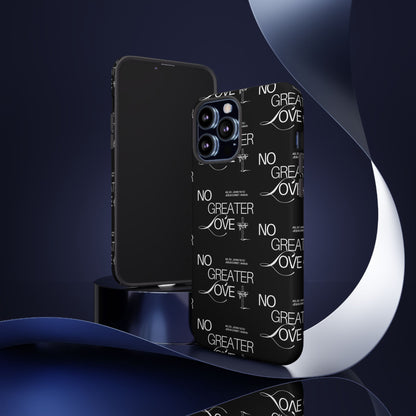 No Greater Love Phone Case Black | John 15:13 Bible Verse Case | Sleek Christian Gift for Men | Tough Minimalist Scripture Cover