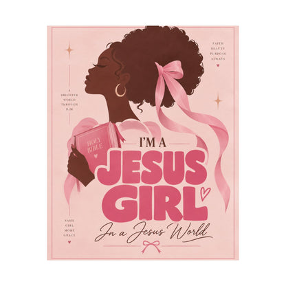 Jesus Girl in a Jesus World Pink poster