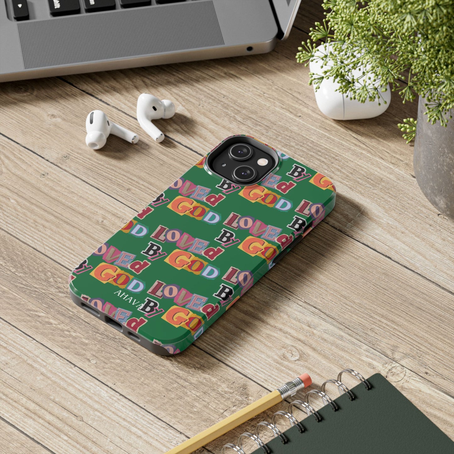 "Loved by God" Green Phone Case