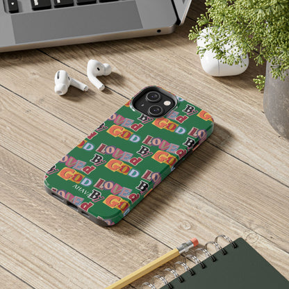 "Loved by God" Green Phone Case