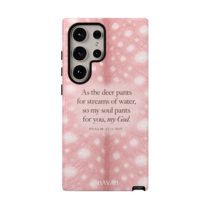 Psalm 42:1 Blush Pink Fawn Phone Case