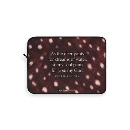 Psalm 42:1 Anointed Wine Fawn Laptop Sleeve | As the Deer Pants