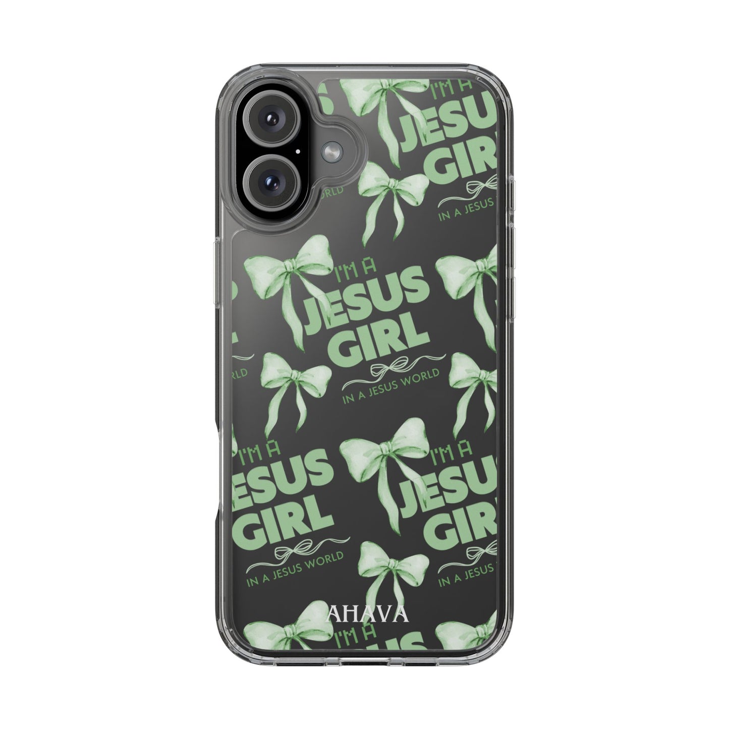I'm a Jesus Girl Green Case -Clear