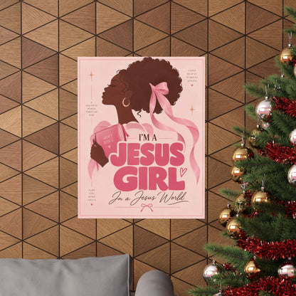 Jesus Girl in a Jesus World Pink poster