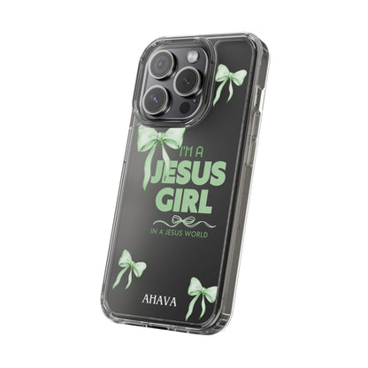 I'm a Jesus Girl Phone Case | Christian Aesthetic Gift for Her | Clear Shockproof Tough Case