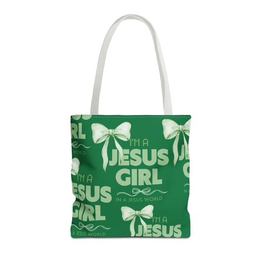 I'm a Jesus Girl Tote Bag - Green