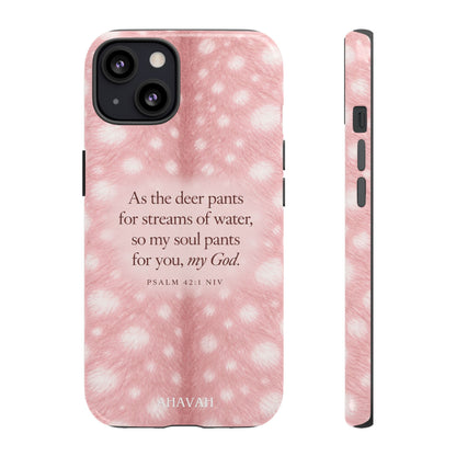 Psalm 42:1 Blush Pink Fawn Phone Case