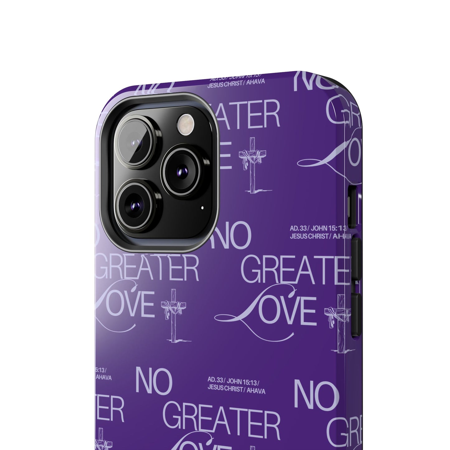 No Greater Love Phone Case Lavender | John 15:13 Bible Verse Cover  | Dreamy Christian Aesthetic Gift | Tough Floral Scripture Case