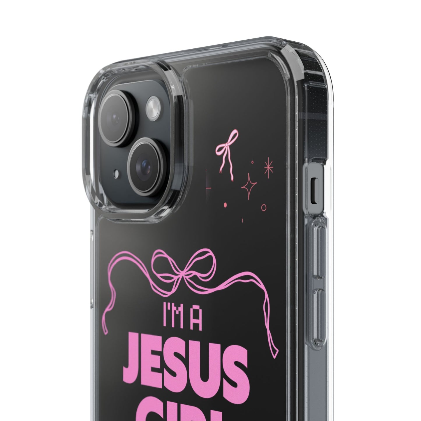 Jesus Girl Pink Phone Case | Preppy Christian Cute Faith Based Gift | Soft Pink Aesthetic Clear Tough Case