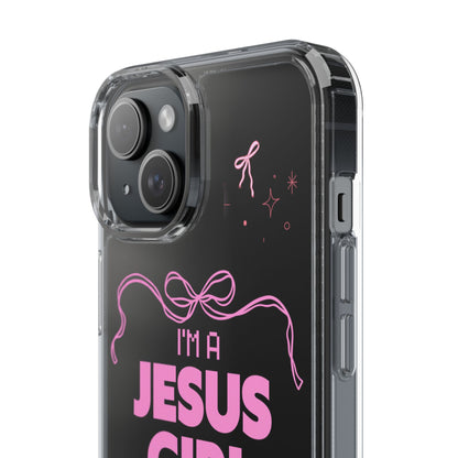 Jesus Girl Pink Phone Case | Preppy Christian Cute Faith Based Gift | Soft Pink Aesthetic Clear Tough Case