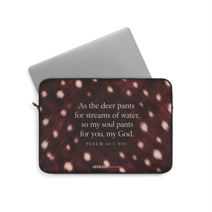 Psalm 42:1 Anointed Wine Fawn Laptop Sleeve | As the Deer Pants