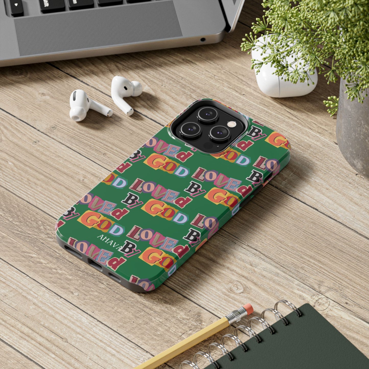 "Loved by God" Green Phone Case