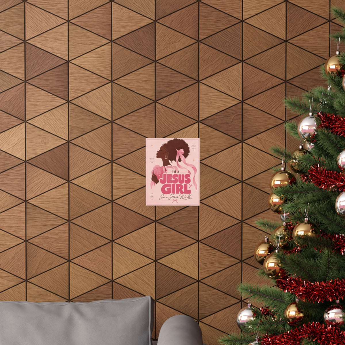 Jesus Girl in a Jesus World Pink poster