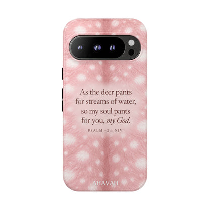 Psalm 42:1 Blush Pink Fawn Phone Case