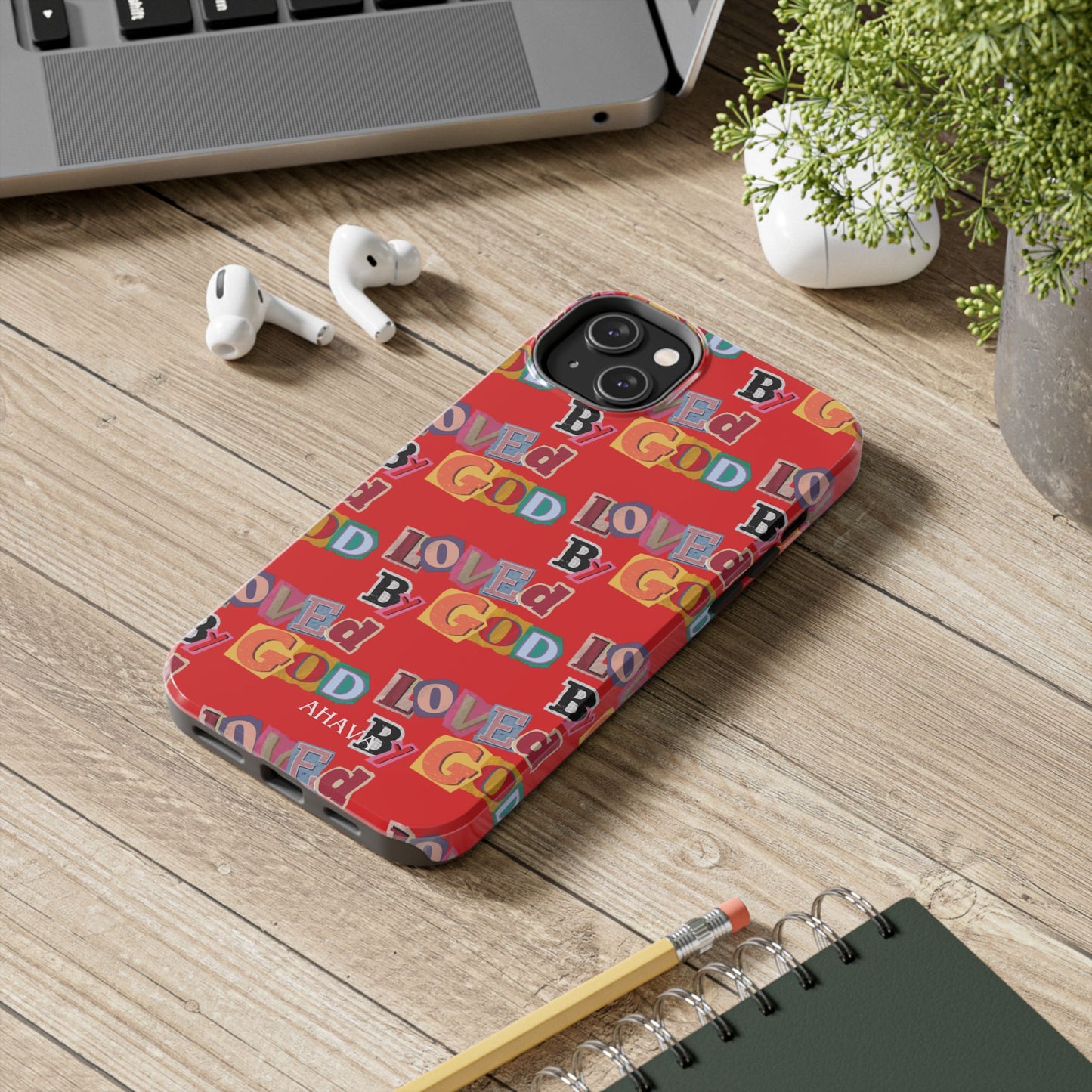 "Loved by God" Red Phone Case