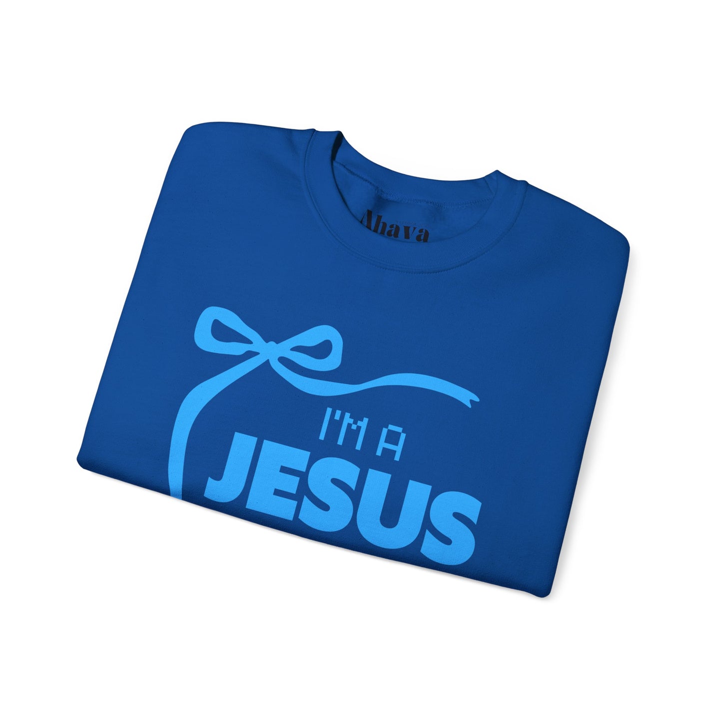 Jesus girl in a Jesus World Sweatshirt