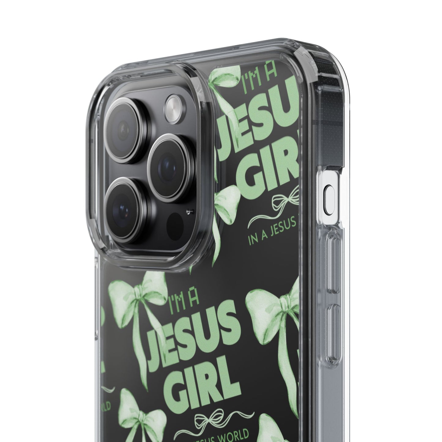 I'm a Jesus Girl Green Case -Clear