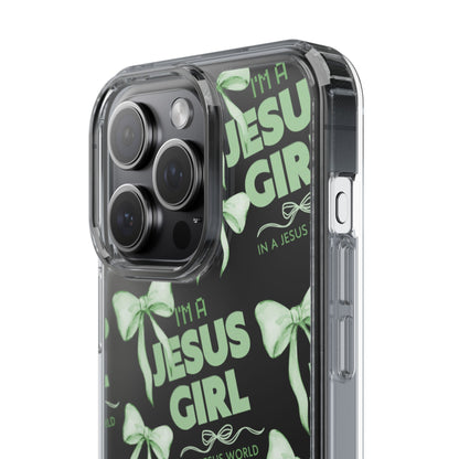 I'm a Jesus Girl Green Case -Clear