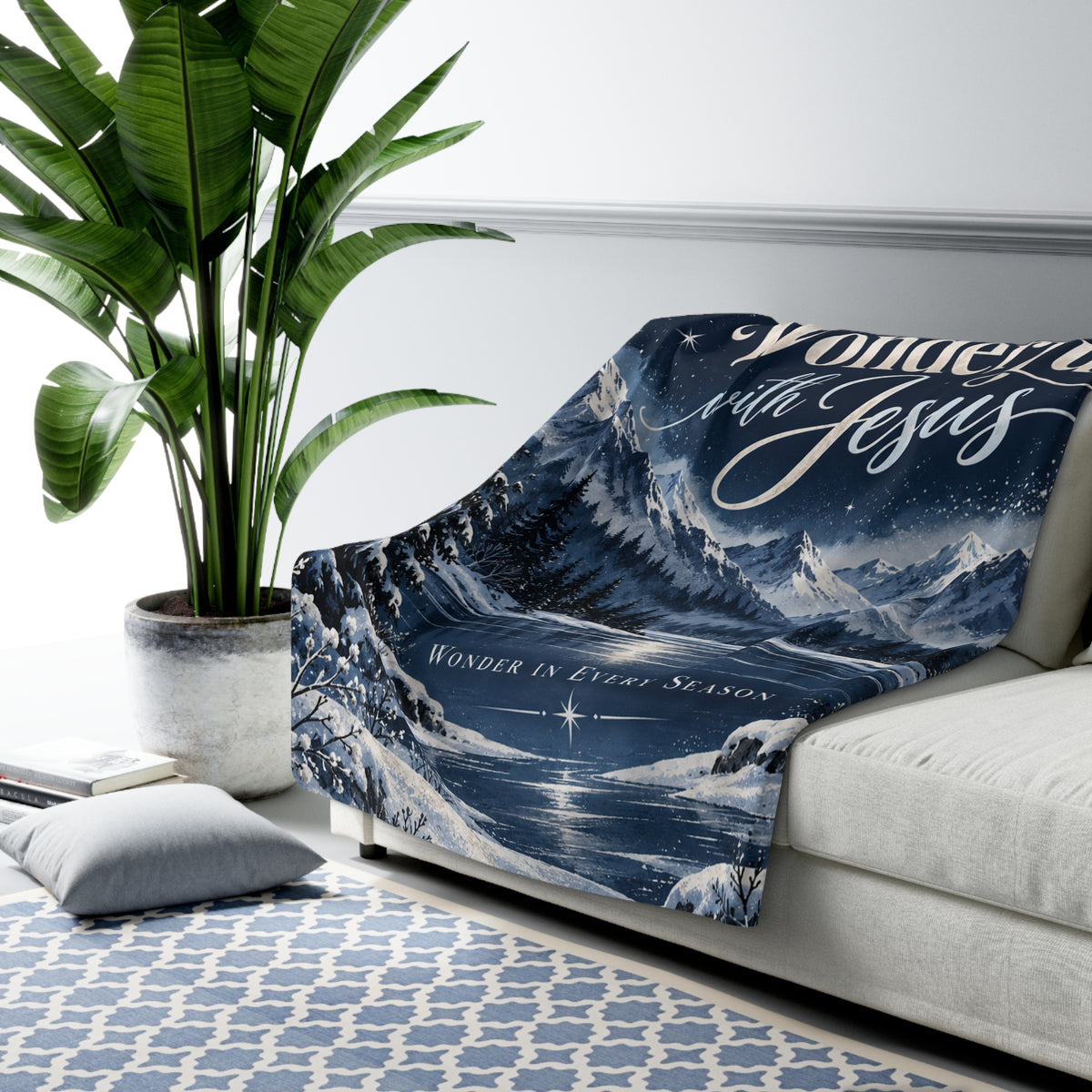 Winters Are Wonderful with Jesus Fleece Blanket | Midnight Wonder