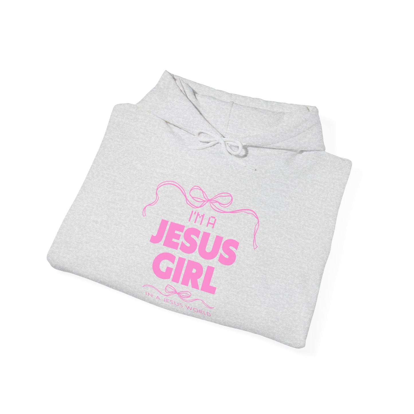 Jesus girl in a Jesus World Hoodie