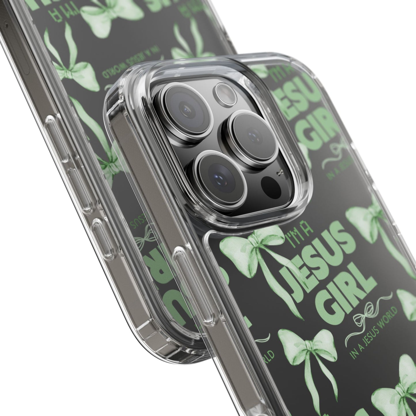 I'm a Jesus Girl Green Case -Clear