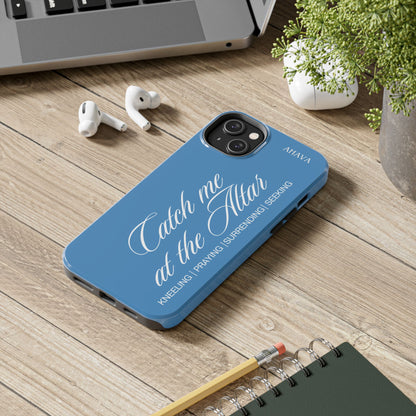 "Catch Me at the Altar" Light Blue Phone Case