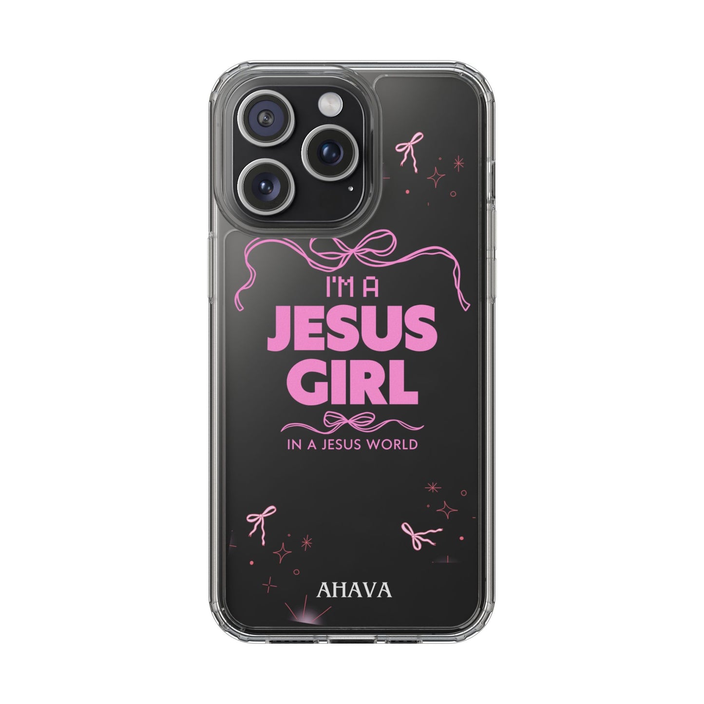 Jesus Girl Pink Phone Case | Preppy Christian Cute Faith Based Gift | Soft Pink Aesthetic Clear Tough Case