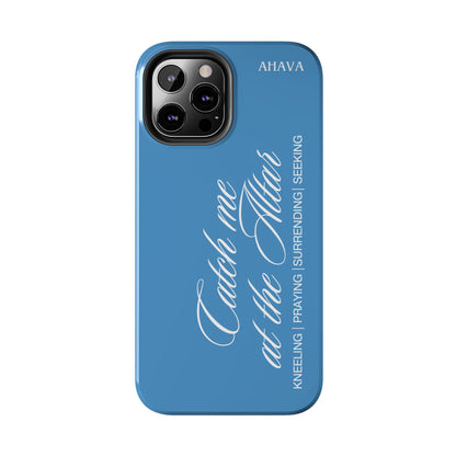"Catch Me at the Altar" Light Blue Phone Case