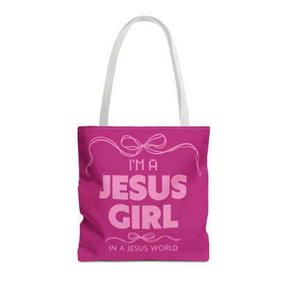 I'm a Jesus Girl Tote Bag - Pink
