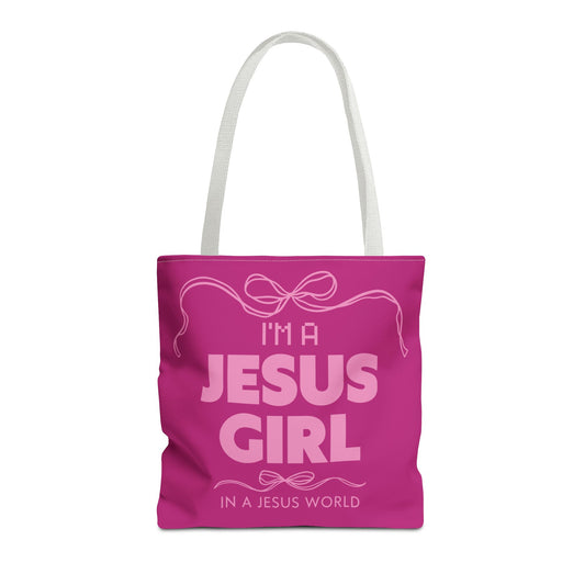 I'm a Jesus Girl Tote Bag - Pink