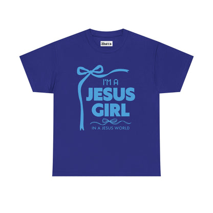 Jesus girl in a Jesus World Shirt