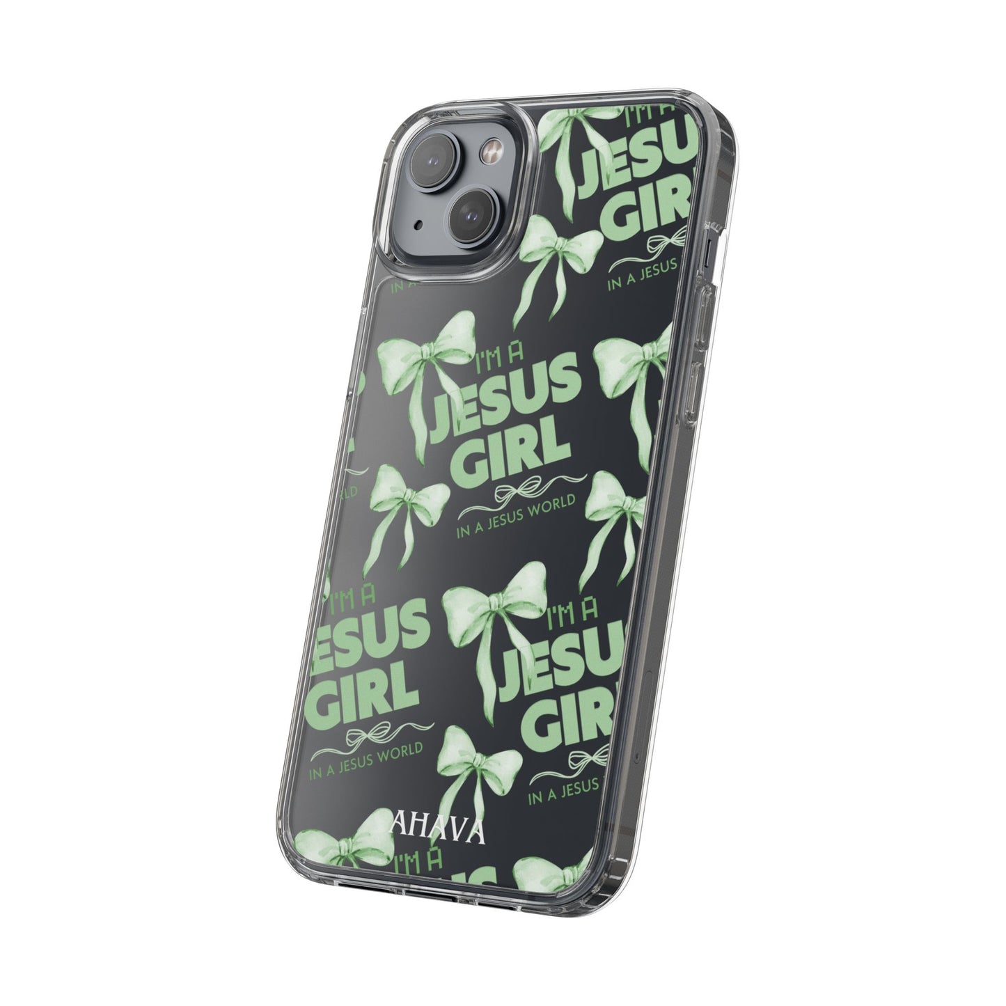 I'm a Jesus Girl Green Case -Clear